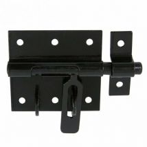 Verrou de box porte-cadenas à visser avec gâche noir Afbat Diamètre: d 18
