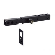 Verrou coulissant cadenassable pour portail, acier, noir