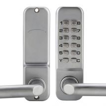 Gistuch Verrou de porte à code et bouton de porte - résistant aux intempéries - chrome