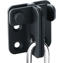 Verrou de Porte Coulissante Cadenas Moraillon Serrure de Porte Loquet de Verrouillage de Boucle Crochet Antivol, Finition Noire Mate en Acier
