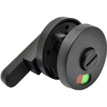 Verrou de porte de toilettes avec indicateur de verrouillage, Noir, 1Pcs,
