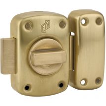 Verrou de porte M60 à bouton, cylindre de 45mm, coffre et pêne laiton, 3 clés crantées