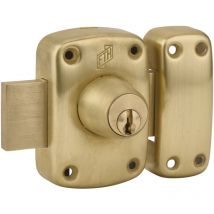 FTH - Verrou de porte M60 double entrée, cylindre de 45mm, coffre et pêne laiton, 3 clés crantées