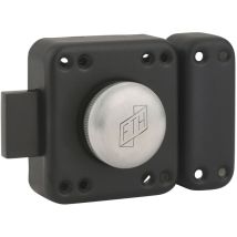 Verrou De Porte Fth R85 À Bouton, Cylindre De 45mm, Coffre Et Pêne Noir Mat, 3 Clés Crantées - Fth