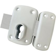 Verrou pour cylindre à profil européen 958E blanc sans cylindre - HERACLES - C5-95800EB