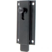 Burgaud - Verrou targette aluminium droit 120mm noir RAL9005 3VR92001