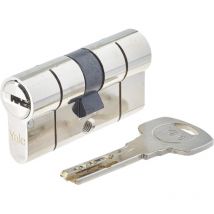 Cylindre haute sécurité série 2100 nickelé débrayable30x30 mm, 5 clés réversibles.