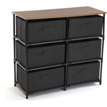 Versa - Cassettiera con 6 Cassetti in Stile Rustico, Misure (h x l x p) 68 x 30 x 75,6 cm, Grigio