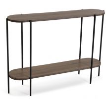 Lizzy Tavolo Consolle, Tavolo da Ingresso, 80x25x110cm - Marrone e nero - Versa