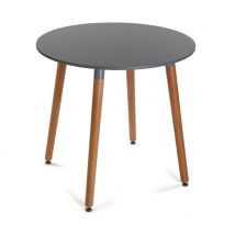 VERSA Mayra Tavolo da Pranzo per Cucina, terrazzo, Giardino o Sala da Pranzo, Misure (A x L x l) 75 x 80 x 80 cm, Legno, PVC e Metallo, Colore Grigio
