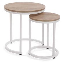 Versa Home - Versa Megan Tavolino Ausiliario per Soggiorno, Tavolino moderno, insieme di 2, Misure (a x l x l) 48 x 45 x 45 cm, Legno e Metallo,