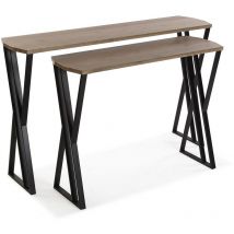 Oakland Tavolo Consolle, Tavolo da Ingresso, 75x30x120cm - Marrone e nero - Versa