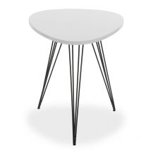 Versa - Seatle Tavolino Ausiliario per Soggiorno, Tavolino moderno, Misure (a x l x l) 60 x 50 x 50 cm, Legno e metallo, Colore Bianco e nero