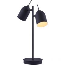 Mason Table Lamp with Double Spotlight, Adjustable Standing Desk Light, Modern Lighting in Black for Living Room, Office or Dining Room - Black /