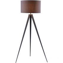 Teamson Home - Romanza 157cm Tripod Floor Lamp, Grey with Grey Drum Shade