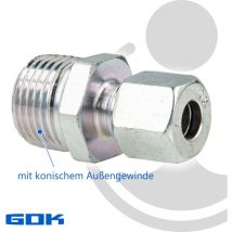 Schneidringverschraubung Typ gerk - Gerade Verschraubung ø 8 mm x r 1/2 Zoll ag, konisch , Stahl verzinkt, Schneidring Stahl