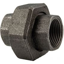 Temperguss-Gewindefitting schwarz Verschraubung flachdichtend, ig x ig 3/8 Zoll, Typ 330