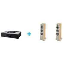 Verstärker- Und Hifi-lautsprecher-set - Technics / Focal - Sa-c600eg-s + Theva N3 - Silber - Holzsäulen In Hellem Holz - Hi-fi