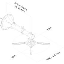 Neu Star Ständer (Wand, 12 kg, Schwarz, 360°, 0-90°, 37 cm)