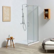 Verstellbare Duschschiebetür 100-110 Cm Aus Gehärtetem Glas Leo