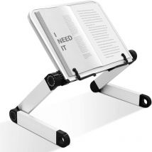 Verstellbarer Bücherständer, verstellbare Höhe und Winkel, ergonomischer Bücherständer mit Büroklammern für große Schulbücher, Musikbücher, Tablets,