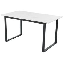 Verstellbarer Esstisch 140/180x80x75cm,mit Stabilen Eisen-vierkantbeinen Und Moderner Mdf Tischplatte In Marmoroptik Für Zuhause Und Büro