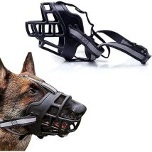 Verstellbarer Hundehocker Aus Kunststoff (m, Reflektierendes Schwarz), Weicher Sicherheitskorb Aus Gummi, Verstellbarer Atemgurt, Geeignet Für 