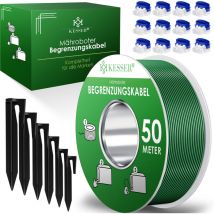 KESSER Câble périphérique + piquet + connecteur de câble pour tondeuse robot SET Accessoires pour tondeuse robot Vert / 50m + kit