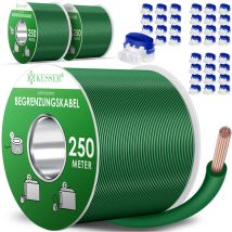Câble périphérique + piquet + connecteur de câble pour tondeuse robot Accessoires set Câble périphérique compatible universel Vert / 750m - Kesser