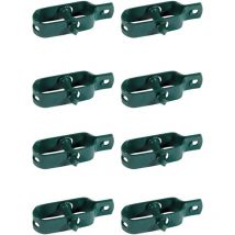 Vert Kit de 8 tendeurs de fil plastifié pour clôture, maille, séchoir à linge, en métal pour jardin, pour poteaux, lot de 8 pièces
