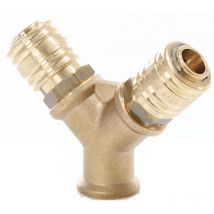 Druckluft Verteiler Messing Mit Ig 3/8' Und 2 Euro Kupplungen