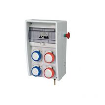 Verteiler Mit Installierten Steckdosen 2+2 Stück Cee Mit Klemmenblock Und Notruftaste Steckdosen Und Fehlerstromschutzschalter 9kw Fanton 74325