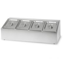 Bac à ingrédients 4 x 1/6 gn Gastronorme, Acier inoxydable, 100mm de profondeur, Hygiénique, Inoxydable, Anti-rayures, Résistant à la température de