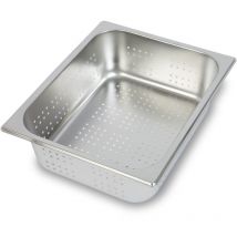 Bac gn 1/2 Gastro Norm Gastronorm (Acier inoxydable, 100mm de profondeur, Perforé, Inoxydable, Anti-rayures, Température de -40° à +300°C, pour