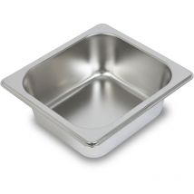 Bac gn 1/6 Gastro Norm (Acier inoxydable, 65mm de profondeur, Hygiénique, Inoxydable, Anti-rayures, Température de -40° à +300°C, pour bain-marie et