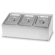 Contenitori per ingredienti 3 x 1/6 gn Gastronorm, acciaio inox, profondità 100 mm, igienici, inossidabili, resistenti ai graffi, da -40° a 300°C,