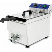 Vertes - Friggitrice 17L (3000 Watt, temperatura regolabile fino a 200°C, elettrica 230V, capacità olio 11L, principio della zona fredda, cestino per