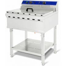 Friggitrice 52L (7500 Watt, temperatura regolabile fino a 200°C, elettrica 400V, capacità olio 45 litri, principio della zona fredda, cestino per