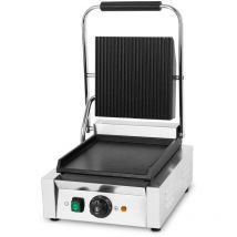 Gril de Contact, Plaques de Gril en Fonte Rainurée/Plate, 1800W Gastronomie Multigrill pour Panini, Galette, Viande, Légume, Sandwich, Boîtier en