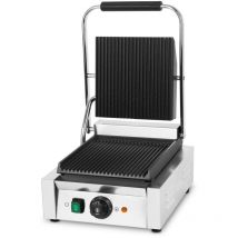 Gril de Contact, Plaques en Fonte Rainurée, 1800W Gastronomie Multigrill pour Panini, Galette, Viande, Légume, Sandwich, Boîtier en Acier Inox,