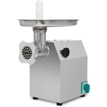 Hachoir à viande, Hachoir électrique, acier inoxydable, 1100W, 220 kg/h, taille 12, professionnel pour la restauration, 2 bacs de remplissage, 4