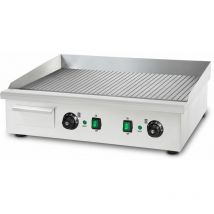 Vertes - Piastra per griglia elettrica professionale, potenza 4400 watt, alloggiamento in acciaio inox, temperatura regolabile da 50 a 300°C, griglia