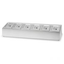 Vertes - Recipiente para ingredientes 6 x 1/6 gn Gastronorm, Acero inoxidable, 100mm de profundidad, Higiénico, Resistente a los arañazos, Resistente