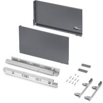 Emuca Aussenschublade Vertex 3D 60Kg Schublade Höhe 242mm, Tiefe 450mm, Stahl, Anthrazitgrau