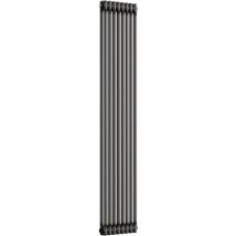 Lux Heat - Vertical 2 Column Radiator - Bare Metal Lacquer - 1800 mm x 380 mm - color - size