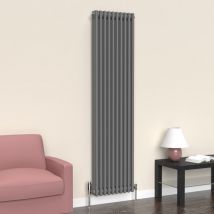 Lux Heat - Vertical 3 Column Radiator - Anthracite Grey - 1800 mm x 470 mm
