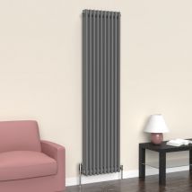 Lux Heat - Vertical 3 Column Radiator - Anthracite Grey - 1800mm x 470mm