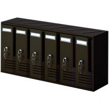 MITEIGENTUM MAILBOX MOD. Gusseisenfarbener Aluminiumwürfel mit 6 Plätzen