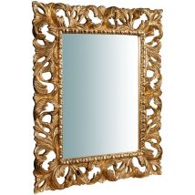 Biscottini - Vertikaler / horizontaler Wandspiegel Spiegel zum Aufhängen aus Holz mit antikem Blattgold-Finish L82xPR6xH101 cm Hergestellt i