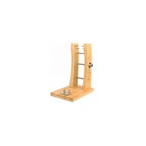 Vertikaler Schinkenhalter aus Bambus – 33 x 21 x 41,5 cm – verchromter Stahl – rutschfeste Beine – einfach zu montieren